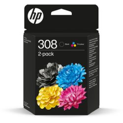 HP 308 - 2er-Pack - Schwarz, Gelb, Cyan, Magenta - original - Box - Tintenpatrone