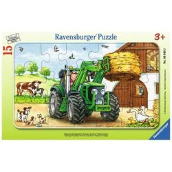 RAVENSBURGER Puzzle 15 Teile Traktor auf dem Bauernhof