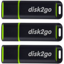 DISK2GO Passion 3Stk. - USB-Stick (16 GB, Schwarz/Grün)
