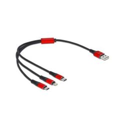 USB Ladekabel 3-in-1 USB-A > Lightning + 2x USB C