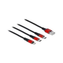 USB Ladekabel 3-in-1 USB-A > Lightning + 2x USB C