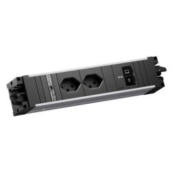 Bachmann Einbausteckerleiste STEP ALU 2xCH 90° 1xUSB C/C 65W