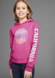 KIDSWORLD Kapuzenshirt », Langarmshirt mit Ärmelprint«, Langarm, gerade Passform, mit coolem Aufdruck