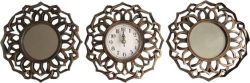 Myflair Möbel & Accessoires Spiegel, (Set, 3 St.), 2xSpiegel + 1xWanduhr