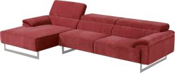 Egoitaliano Ecksofa »Malika«, mit Recamiere, inkl. Kopfteilverstellung und chromfarbenen Metallfüssen