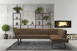 exxpo - sofa fashion Eckbank »Americano«, mit Keder und Metallfüssen, Bezug in verschiedenen Qualitäten, Frei im Raum stellbar