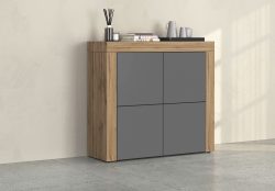 INOSIGN Highboard »CHRONOS Breite 140 cm mit 4 Türen und 8 Fächer 'Made in Italy'«, (1 St.), Hohes Sideboard, Kommode, Schrank, Grifflos mit Push to Open