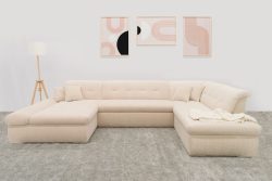 DOMO collection Wohnlandschaft »Moric U-Form auch in Cord«, im XXL-Format, wahlweise mit Bettfunktion und Armlehnenverstellung