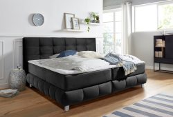 andas Boxspringbett »Salo XXL«, in Samtoptik oder Struktur, 6 Breiten in Überlänge 220cm, 4 Härtegrade