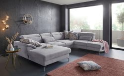 sit&more Wohnlandschaft, 15 cm Fusshöhe, inklusive Sitztiefenverstellung, wahlweise Kopfteilverstellung, wahlweise in 2 unterschiedlichen Fussfarben