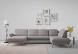 sit&more Wohnlandschaft »Fashion«, wahlweise mit Kopfteilverstellung und Vorziehsitz, motorisch, mit satinierten Nickelfüssen