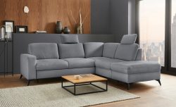 Places of Style Ecksofa »Lolland«, Wahlweise mit Bettfunktion und Stauraum, Federkern, auch mit abwischbarem Bezug