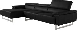 Egoitaliano Ecksofa »Malika«, mit Recamiere, inkl. Kopfteilverstellung und chromfarbenen Metallfüssen