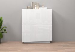 INOSIGN Highboard »VELA, Highboard, Höhe 120 cm,Design mit schrägen Türen«, (1 St.), Made in Italy, Masse-B/T/H: 100x35x120,hohes Sideboard,Anrichte,Kommode