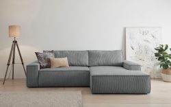 Premium collection by Home affaire Ecksofa »SHERWOOD«, mit Bett-Funktion (Liegefläche 210x136 cm), Bettkasten, mit 2 losen Rückenkissen, hochwertiger Cord-Bezug
