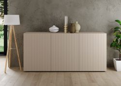 INOSIGN Sideboard »Rio Breite 181 cm, Kommode mit 3 Türen, Anrichte,«, geriffelte MDF-Fronten, modern u. elegant, viel Stauraum