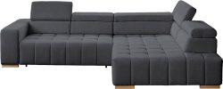 exxpo - sofa fashion Ecksofa »Elianos, hoher Sitzkomfort, aufwendige Kreuzsteppung im Sitz, L-Form« Kopfteile & Sitztiefe verstellbar, ohne Bettfunktion