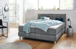 andas Boxspringbett »Salo XXL«, in Samtoptik oder Struktur, 6 Breiten in Überlänge 220cm, 4 Härtegrade