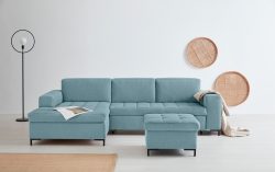 GOODproduct Ecksofa »Grazzo«, hochwertige Stoffe aus recyceltem Material, Steppung im Sitzbereich, wahlweise mit Bettfunktion und Bettkasten