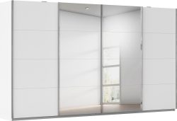 MID.YOU Schiebetürenschrank in weiss , Bensheim 361/211 SP W , Holzwerkstoff , 4 Fächer , 361x211x62 cm , bedruckt,Nachbildung , 000380037970