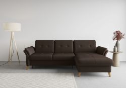 sit&more Ecksofa »Göteborg«, inklusive Sitztiefenverstellung und Federkern, wahlweise mit Bettfunktion und Bettkasten