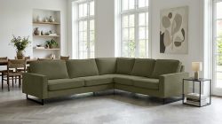 Places of Style Ecksofa »Pinto«, mit langem Schenkel, Keder und Metallfüssen