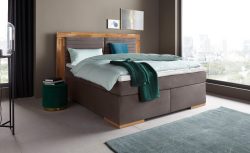 Home affaire Boxspringbett »Cup« mit LED-Beleuchtung, Massivholzrahmen und Topper, in 2 Härtegraden