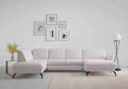 sit&more Wohnlandschaft »Fashion«, wahlweise mit Kopfteilverstellung und Vorziehsitz, motorisch, mit schwarzen Metallfüssen