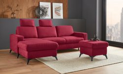 Places of Style Ecksofa »Lolland«, Wahlweise mit Bettfunktion und Bettkasten, Federkern, auch mit abwischbarem Bezug