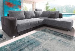 Places of Style Ecksofa, mit Bettfunktion, Bettkasten und Federkern, wahlweise mit 1 oder 3 Kopfstützen, Ottomane links oder rechts montierbar