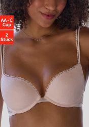 petite fleur Push-up-BH, aus süssem Herzchen-Mesh mit edlen Spaghettiträgern, sexy Dessous