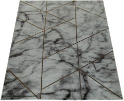 Paco Home Teppich »Kraft 524«, rechteckig, 17 mm Höhe, Kurzflor, modernes Marmor-Design, mit gold- oder silberfarbenen Akzenten, ideal im Wohnzimmer & Schlafzimmer