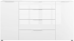 Manjana Möbel Sideboard »Style« mit Metallgriffen & Glasfront, Soft-Close, Selbsteinzug, in 2 Breiten