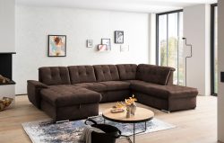 exxpo - sofa fashion Wohnlandschaft, (4 St.), 6x Kopfteilverstellung, Wahlweise mit Bettfunktion und Bettkasten