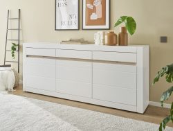 INOSIGN Sideboard »Chester, moderne Anrichte, Kommode mit Stauraum, Schrank, Weiss Matt«, (1 St.), austauschbare Blende in Griffleiste, zeitloses Design, 217 cm breit