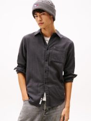 Tommy Jeans Flanellhemd »TJM FLANNEL«, regular fit, Langarmhemd, halbgespreizter Kragen