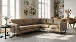 Places of Style Ecksofa »Pinto«, mit langem Schenkel, Keder und Metallfüssen