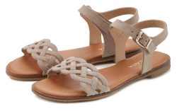 LASCANA Sandale, Sandalette, Sommerschuh aus Leder mit Cut-Outs und weicher Innensohle