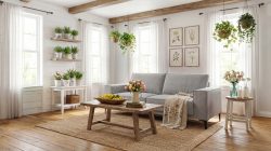 Places of Style 3-Sitzer »3er Sofa Oland, Struktur, Flachgewebe, Luxus-Microfaser, Boucle«, 224 cm, Wellenunterfederung, Skandi-Design, Metallfüsse