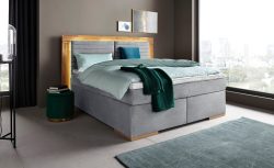 Home affaire Boxspringbett »Cup« mit LED-Beleuchtung, Massivholzrahmen und Topper, in 2 Härtegraden