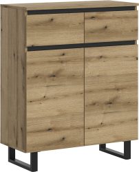 INOSIGN Kommode »TOMA, Höhe: 99cm, mit Metall-Kufen-Fuss, 2 Türen, 2 Schubkästen« Anrichte, Sideboard, Schrank, Board, Highboard