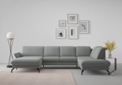 sit&more Wohnlandschaft »Fashion«, wahlweise mit Kopfteilverstellung und Vorziehsitz, motorisch, mit schwarzen Metallfüssen
