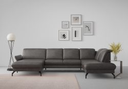 sit&more Wohnlandschaft »Fashion«, wahlweise mit Kopfteilverstellung und Vorziehsitz, motorisch, mit schwarzen Metallfüssen