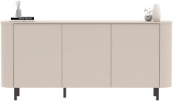 INOSIGN Sideboard »Lido, 181 cm breit, 3 Türen, Anrichte, Kommode, Stauraumschrank« Formgebogenes MDF, Stirnseiten mit Rundung, Push-to-open, Metallfüsse