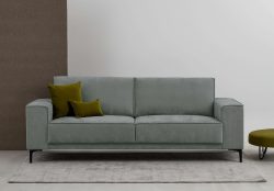 Places of Style 3-Sitzer »3er Sofa Oland, Struktur, Flachgewebe, Luxus-Microfaser, Boucle«, 224 cm, Wellenunterfederung, Skandi-Design, Metallfüsse