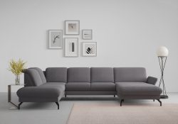 sit&more Wohnlandschaft »Fashion«, wahlweise mit Kopfteilverstellung und Vorziehsitz, motorisch, mit schwarzen Metallfüssen