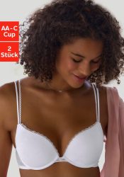 petite fleur Push-up-BH, aus süssem Herzchen-Mesh mit edlen Spaghettiträgern, sexy Dessous