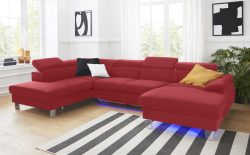 COTTA Wohnlandschaft »Komaris«, inklusive Kopfteilverstellung, wahlweise mit Bettfunktion und RGB-LED