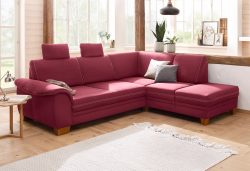Home affaire Ecksofa »Husum«, mit Sitztiefenverstellung, Federkern-Polsterung und Kontrastnaht