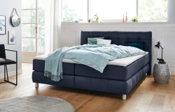 andas Boxspringbett »Salo XXL«, in Samtoptik oder Struktur, 6 Breiten in Überlänge 220cm, 4 Härtegrade